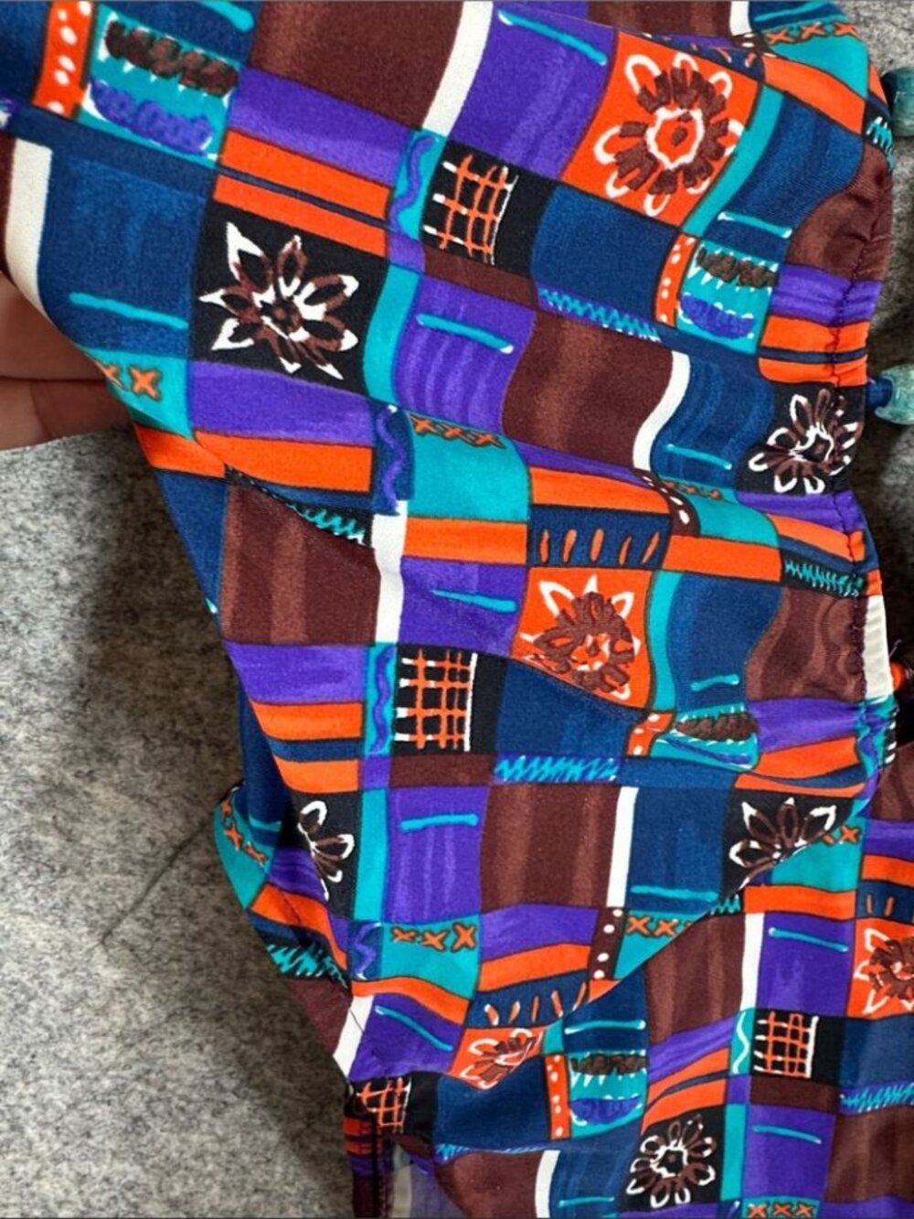 Vintage Geometric Print Large One Piece Swimsuit Retro Festival Beach Boho - Picture 8 of 16